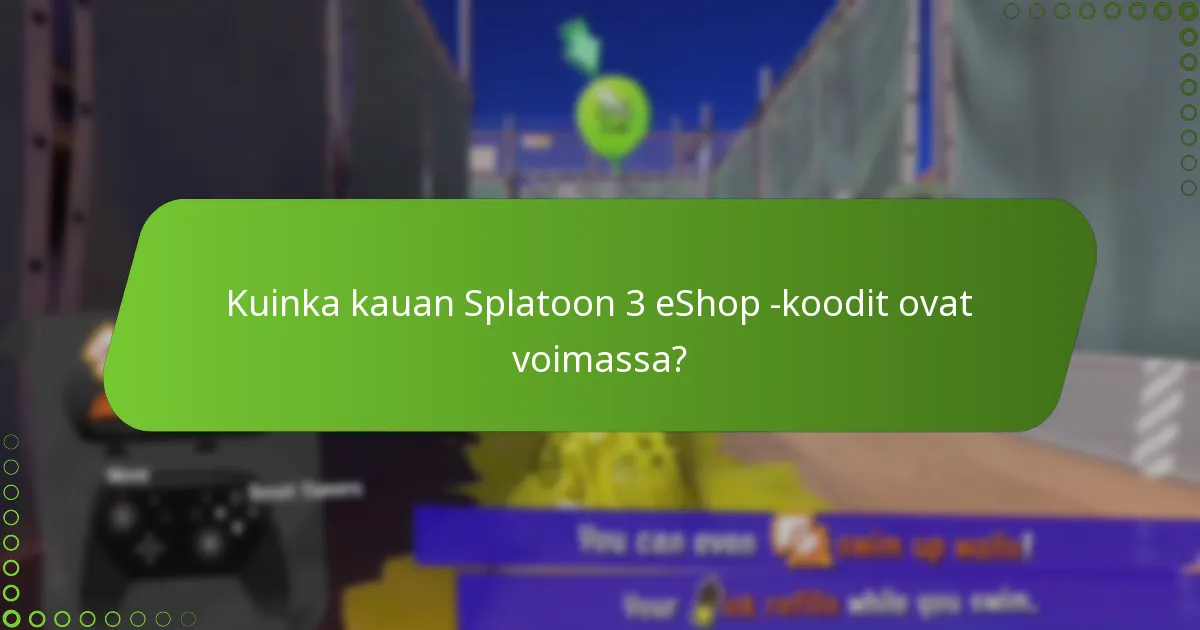 Missä voin löytää voimassa olevia Splatoon 3 eShop -koodeja?