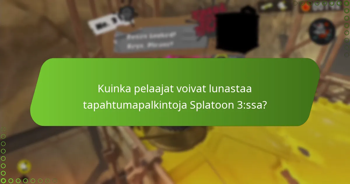 Kuinka pelaajat voivat lunastaa tapahtumapalkintoja Splatoon 3:ssa?