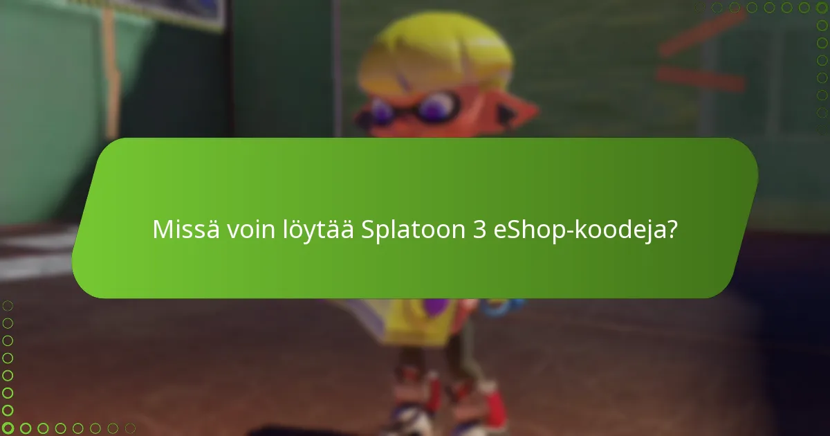 Mitkä alustat tukevat Splatoon 3 eShop-koodien seurantaa?